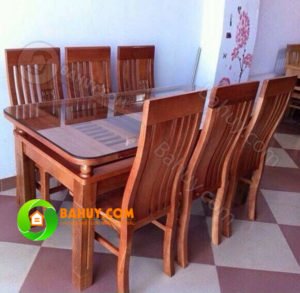 Bộ bàn ăn gỗ xoan tự nhiên BA1