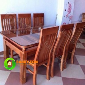 Bộ bàn ăn gỗ xoan tự nhiên BA1